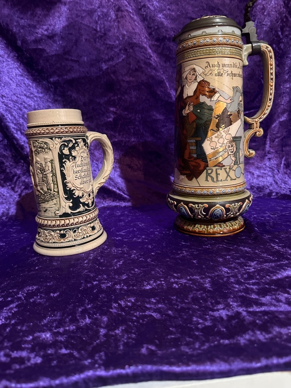 VIntage Ceramic Stein Marked "W. Germany" - Cream & Tan